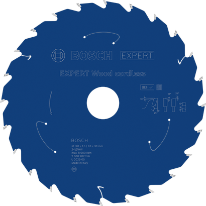 Bosch EXPERT Wood akuga ringsae tera, 190 mm T24.